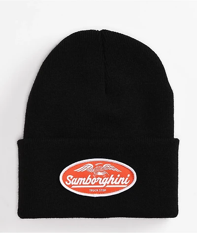 Samborghini Eagle Oval Patch Black Beanie