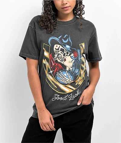 Samborghini Good Luck Black Wash T-Shirt