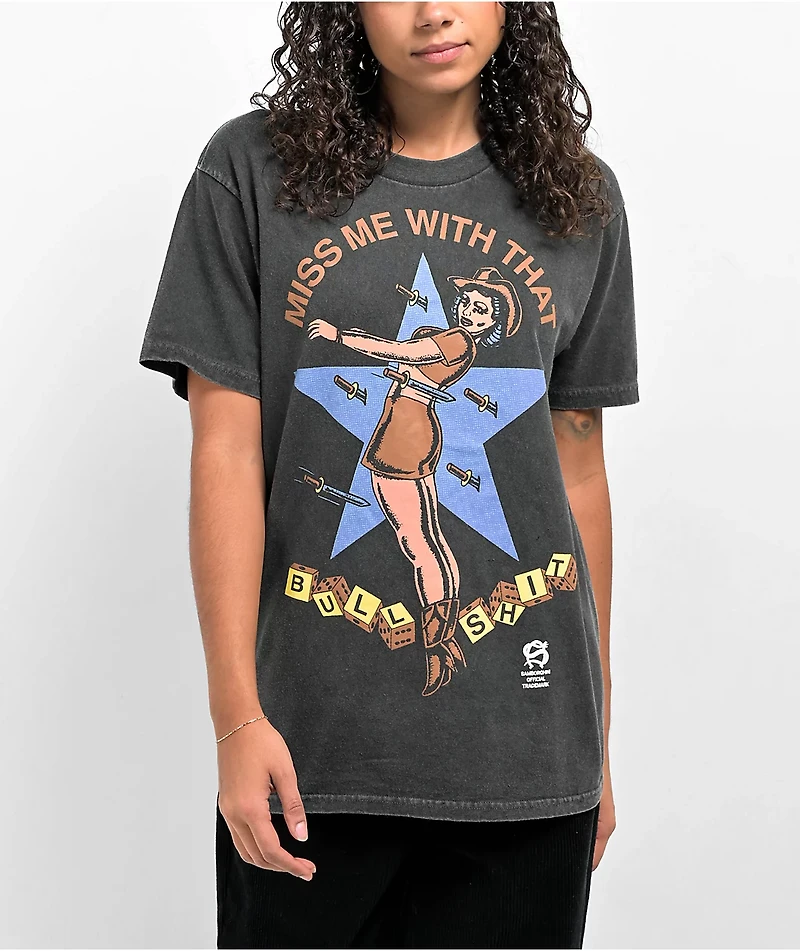 Samborghini Miss Me Black Wash T-Shirt