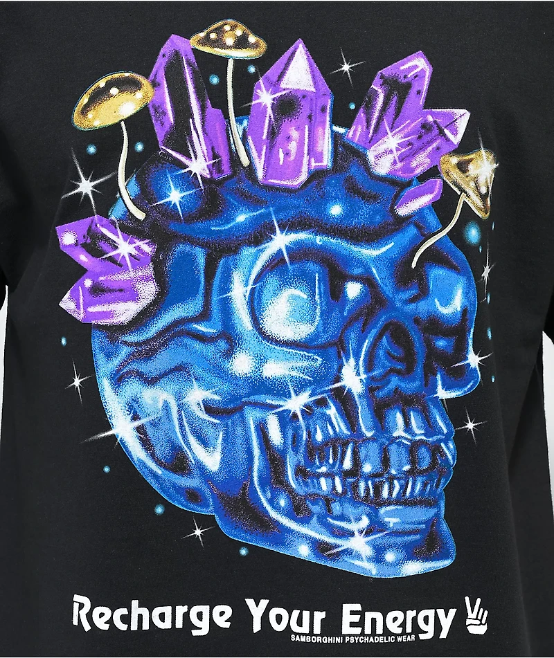 Samborghini Recharge Your Energy Black T-Shirt