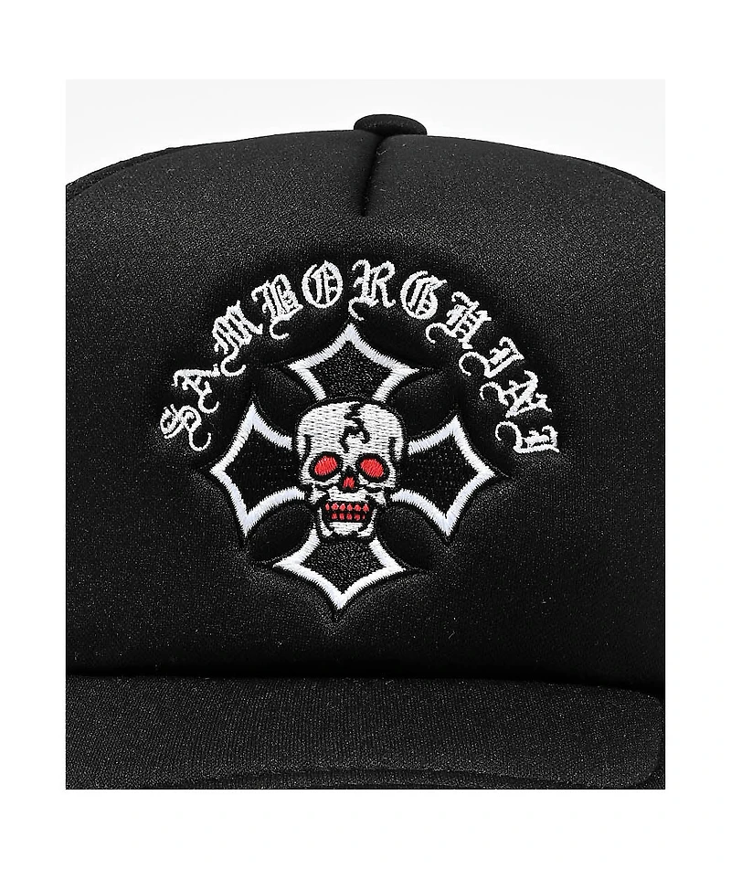 Samborghini Skull Cross Black Trucker Hat