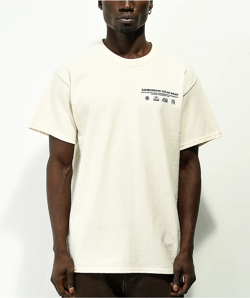 Samborghini Skull Sun Natural T-Shirt