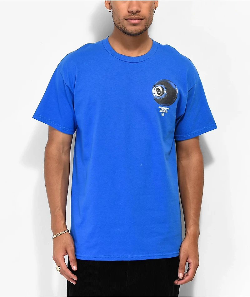 Samborghini Snake 8 Ball Skull Blue T-Shirt