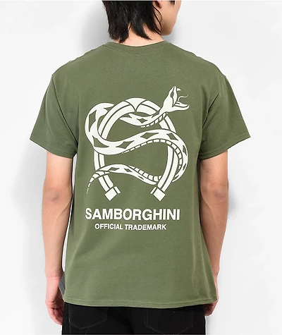 Samborghini Snake Horseshoe Green T-Shirt