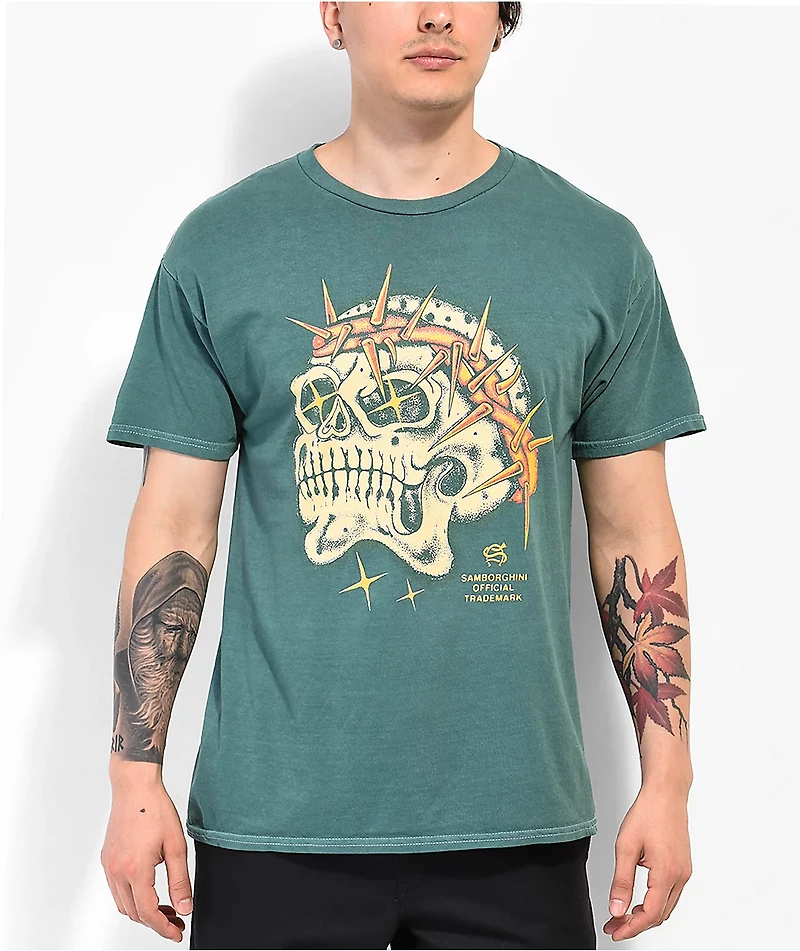 Samborghini Thorn Skull Green T-Shirt