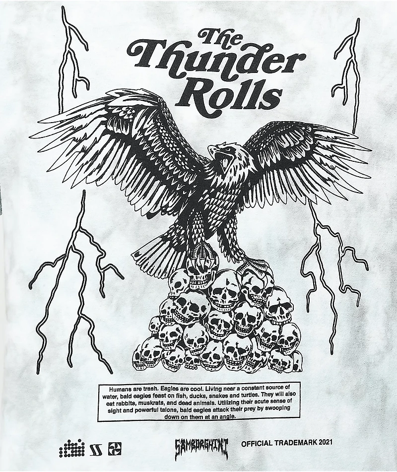 Samborghini Thunder Rolls Grey Tie Dye T-Shirt