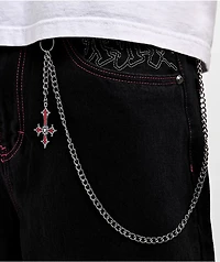 Sanguine Cross Silver Pocket Chain