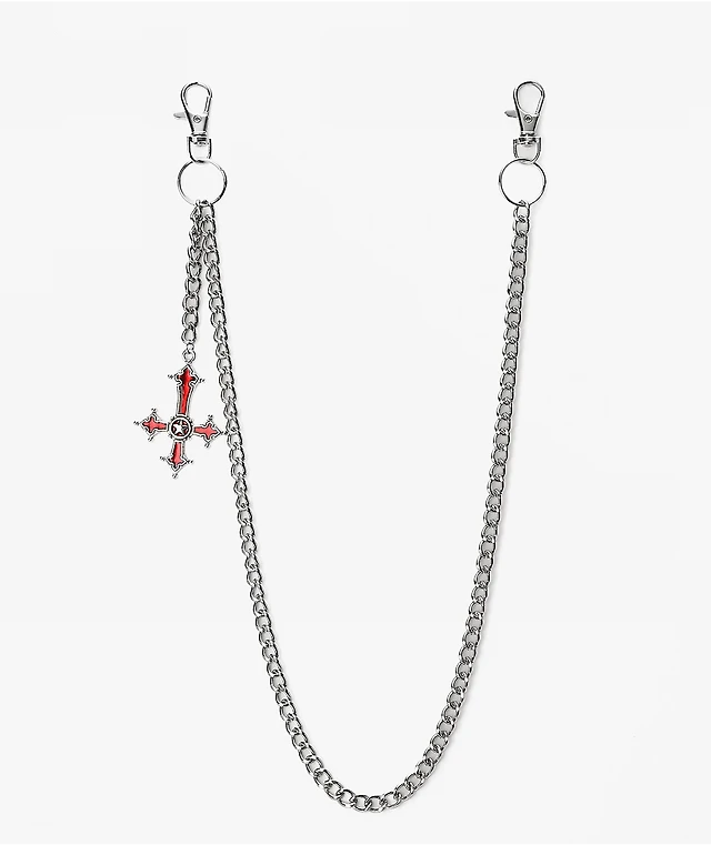 Sanguine Cross Silver Pocket Chain