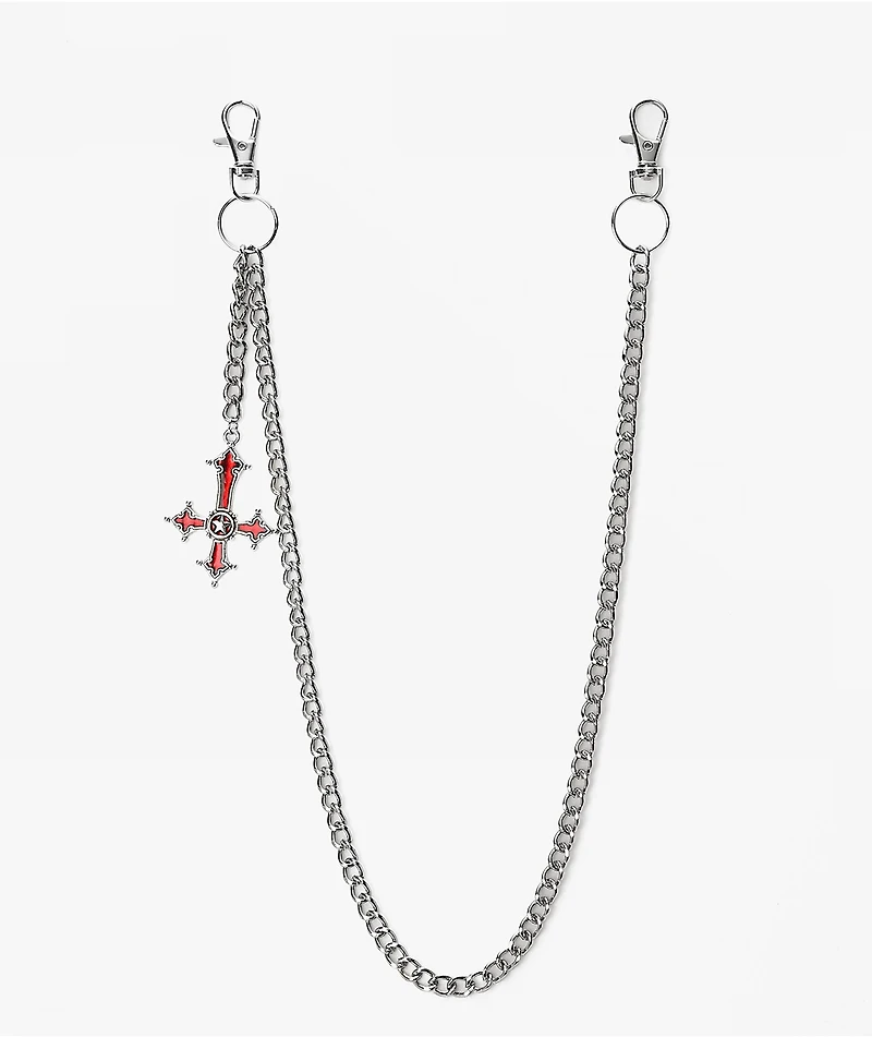 Sanguine Cross Silver Pocket Chain