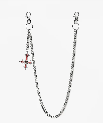 Sanguine Cross Silver Pocket Chain
