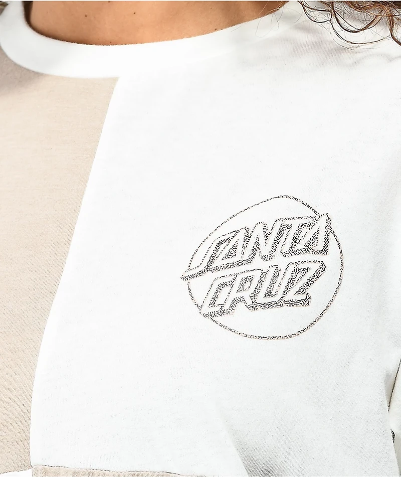 Santa Cruz Amoeba Opus White & Brown Block T-Shirt
