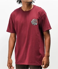 Santa Cruz Aquatic Dot Burgundy T-Shirt