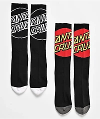 Santa Cruz Big Cruz 2 Pack Black Crew Socks