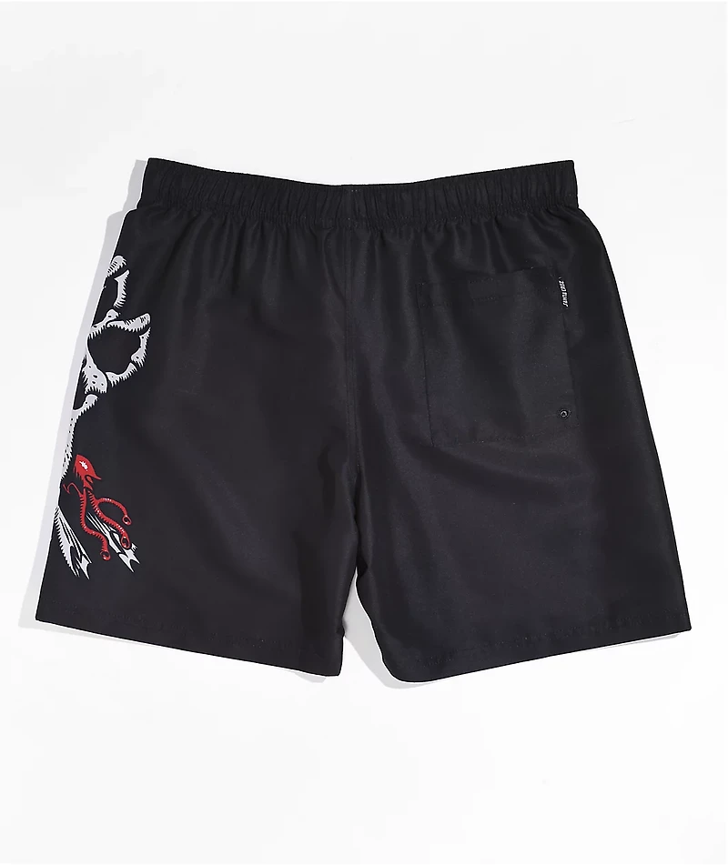 Santa Cruz Bone Hand Black Boardshorts