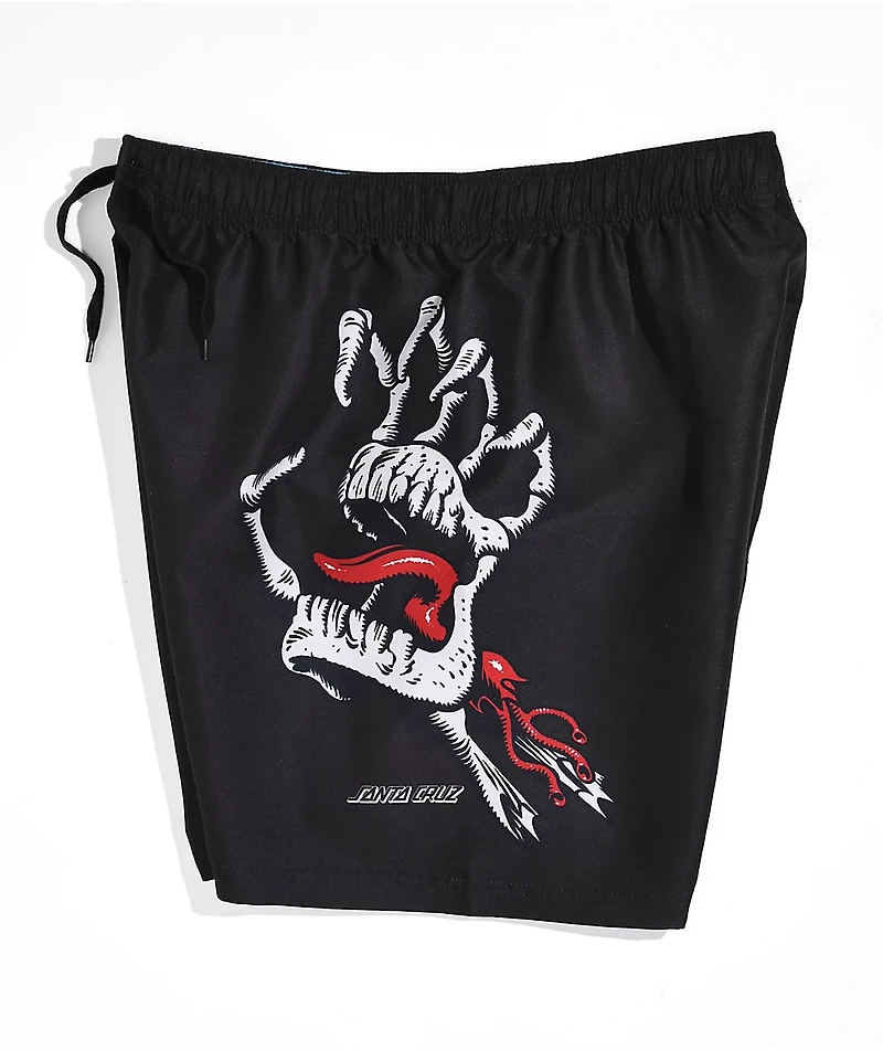 Santa Cruz Bone Hand Black Boardshorts