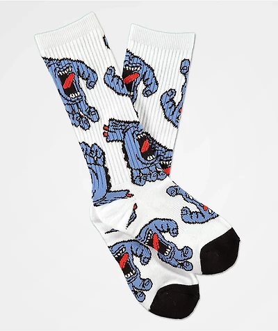 Santa Cruz Boys Screaming Hands White Crew Socks