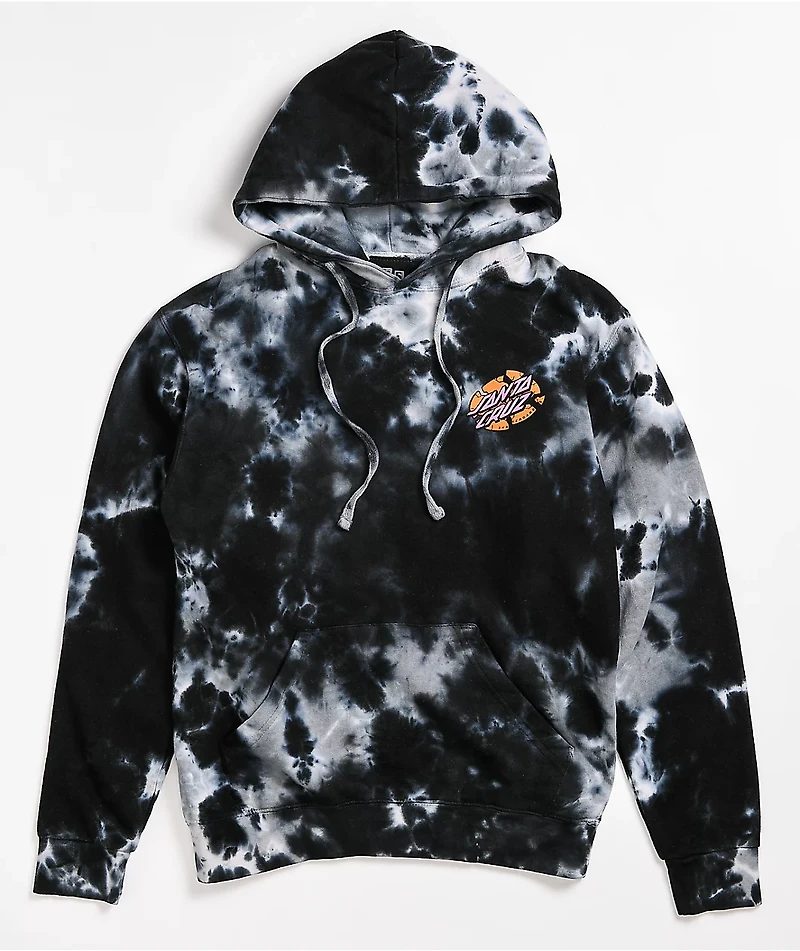 Santa Cruz Broken Dot Black & White Tie Dye Hoodie