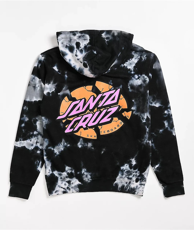 Santa Cruz Broken Dot Black & White Tie Dye Hoodie