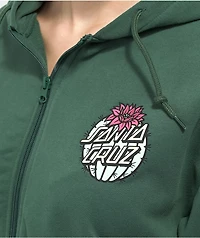 Santa Cruz Cactus Dot Green Zip Crop Hoodie