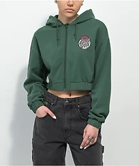 Santa Cruz Cactus Dot Green Zip Crop Hoodie