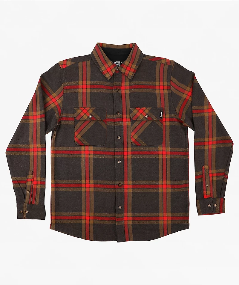 Santa Cruz Classic Brown & Red Flannel Shirt