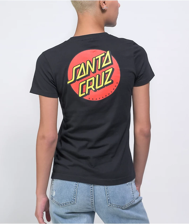 Santa Cruz Classic Dot Black & Red T-Shirt