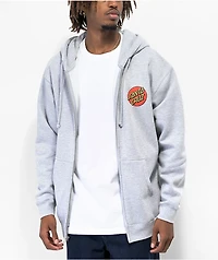 Santa Cruz Classic Dot Grey Zip Hoodie