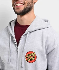 Santa Cruz Classic Dot Grey Zip Hoodie