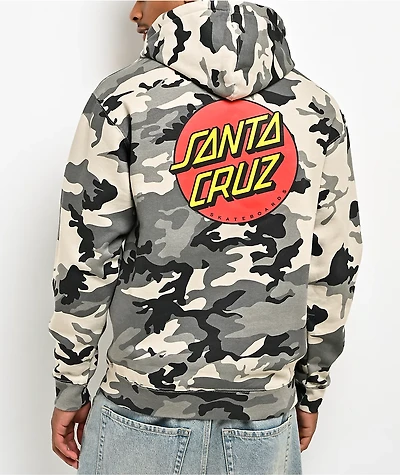 Santa Cruz Classic Dot Snow Camo Grey Hoodie