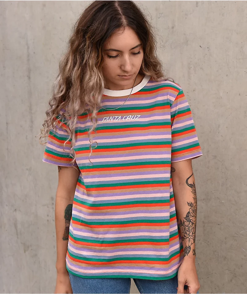 Santa Cruz Classic Strip 70s Multi Stripe T-Shirt