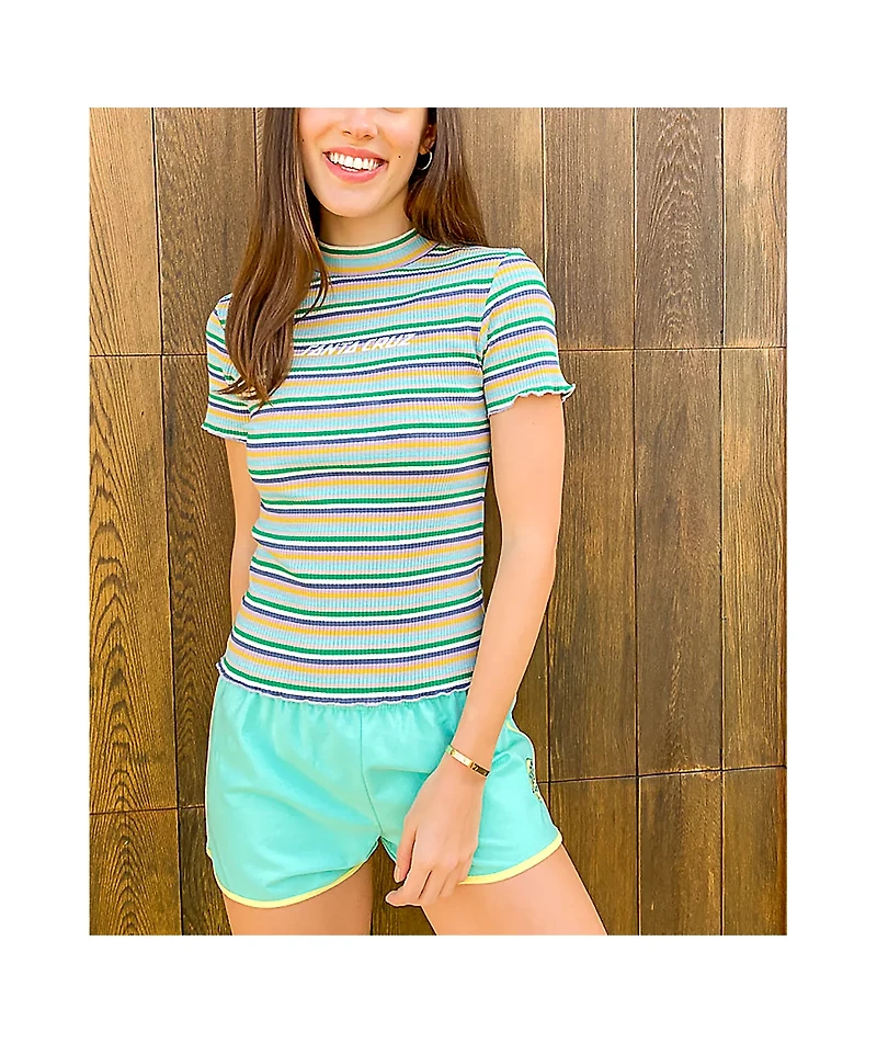 Santa Cruz Classic Strip Stripe Crop T-Shirt