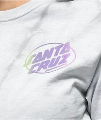 Santa Cruz Club Oval Dot Grey Tie Dye Crop T-Shirt