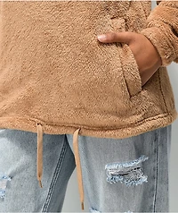 Santa Cruz Club Oval Dot Tan Sherpa Half-Zip Sweatshirt
