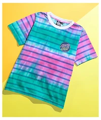 Santa Cruz Contra Dot Fade Stripe Teal & Pink Tie Dye T-Shirt