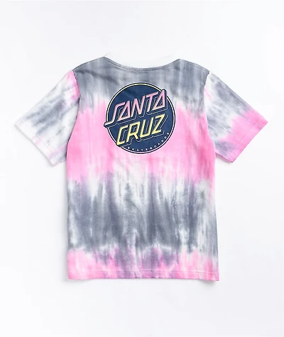 Santa Cruz Contra Dot Faded Pink & Grey Tie Dye T-Shirt