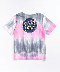 Santa Cruz Contra Dot Faded Pink & Grey Tie Dye T-Shirt