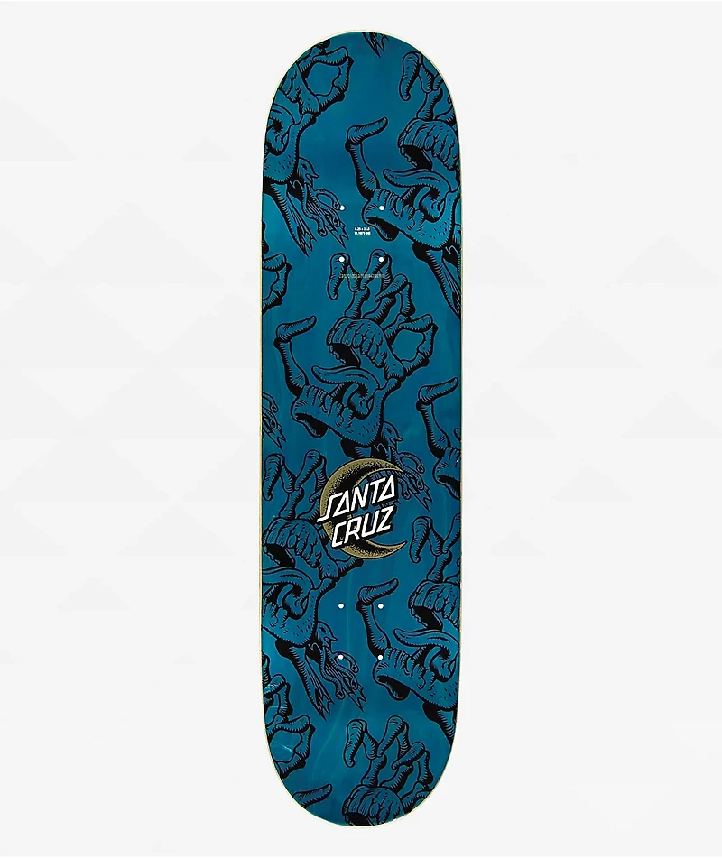 Santa Cruz Crescent Bone Hand 8.25" Birch Skateboard Deck