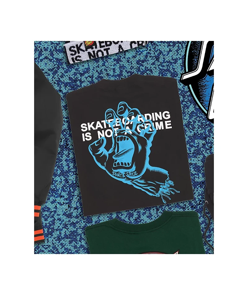 Santa Cruz Crime Hand Black T-Shirt