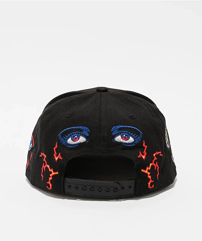 Santa Cruz Delfino Pinball Black Snapback Hat