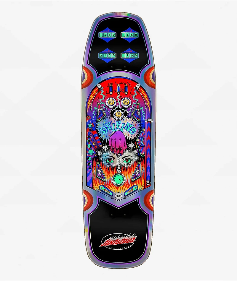 Santa Cruz Delfino Pinball Shaped 9.14" Skateboard Deck