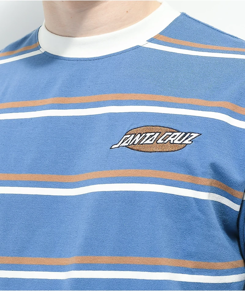 Santa Cruz Derby Blue, Brown, & White Stripe T-Shirt