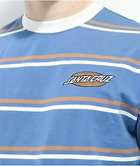 Santa Cruz Derby Blue, Brown, & White Stripe T-Shirt