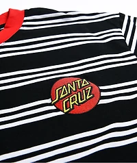 Santa Cruz Dot Embroidered Stripe Black T-Shirt