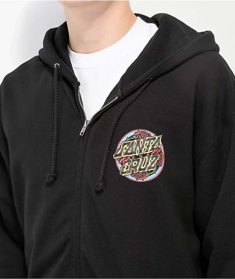 Santa Cruz Dressen Roses Dot Black Zip Hoodie