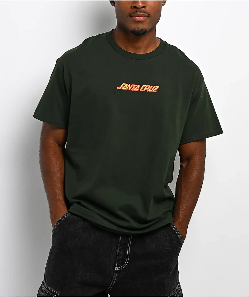 Santa Cruz Embroidered Green T-Shirt
