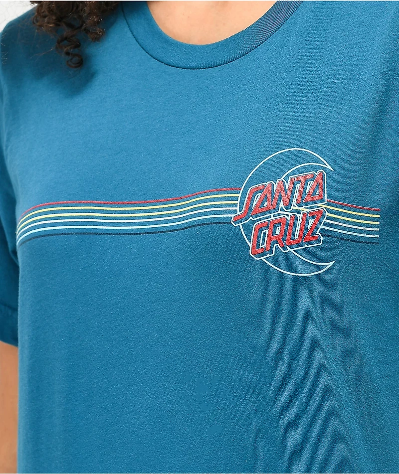 Santa Cruz Empty Moon Stripe Blue T-Shirt
