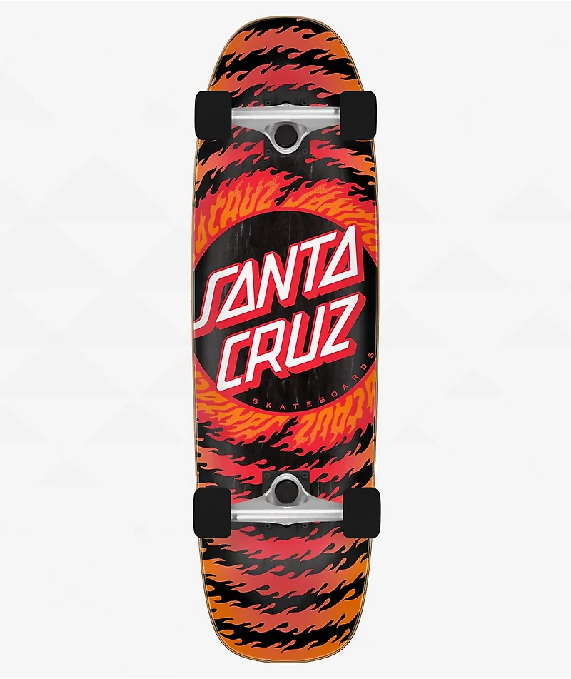 Santa Cruz Flame Ringed Dot 8.4" Cruiser Skateboard Complete