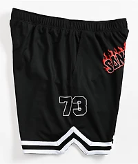 Santa Cruz Flamed Collegiate Black Mesh Shorts