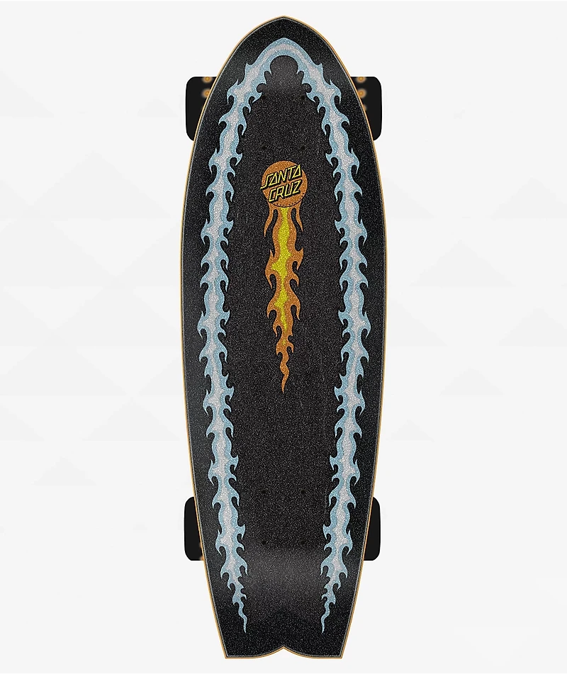 Santa Cruz Flaming Dice Dot Shark 27.69" Cruiser Skateboard Complete