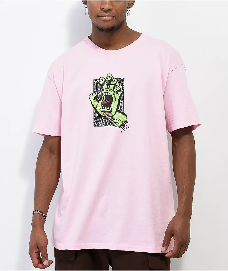 Santa Cruz Flier Hand Pink T-Shirt